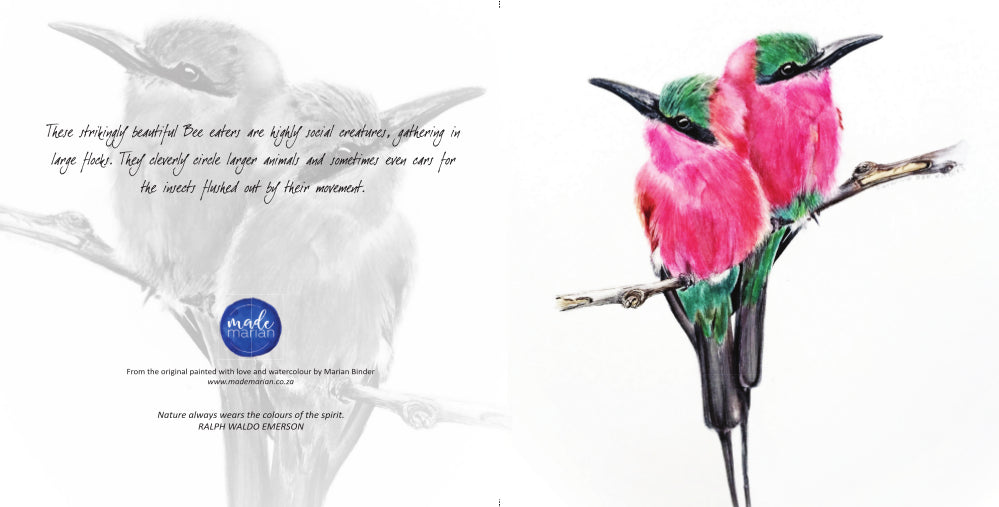 Carmine Bee Eaters - Art Greeting Card