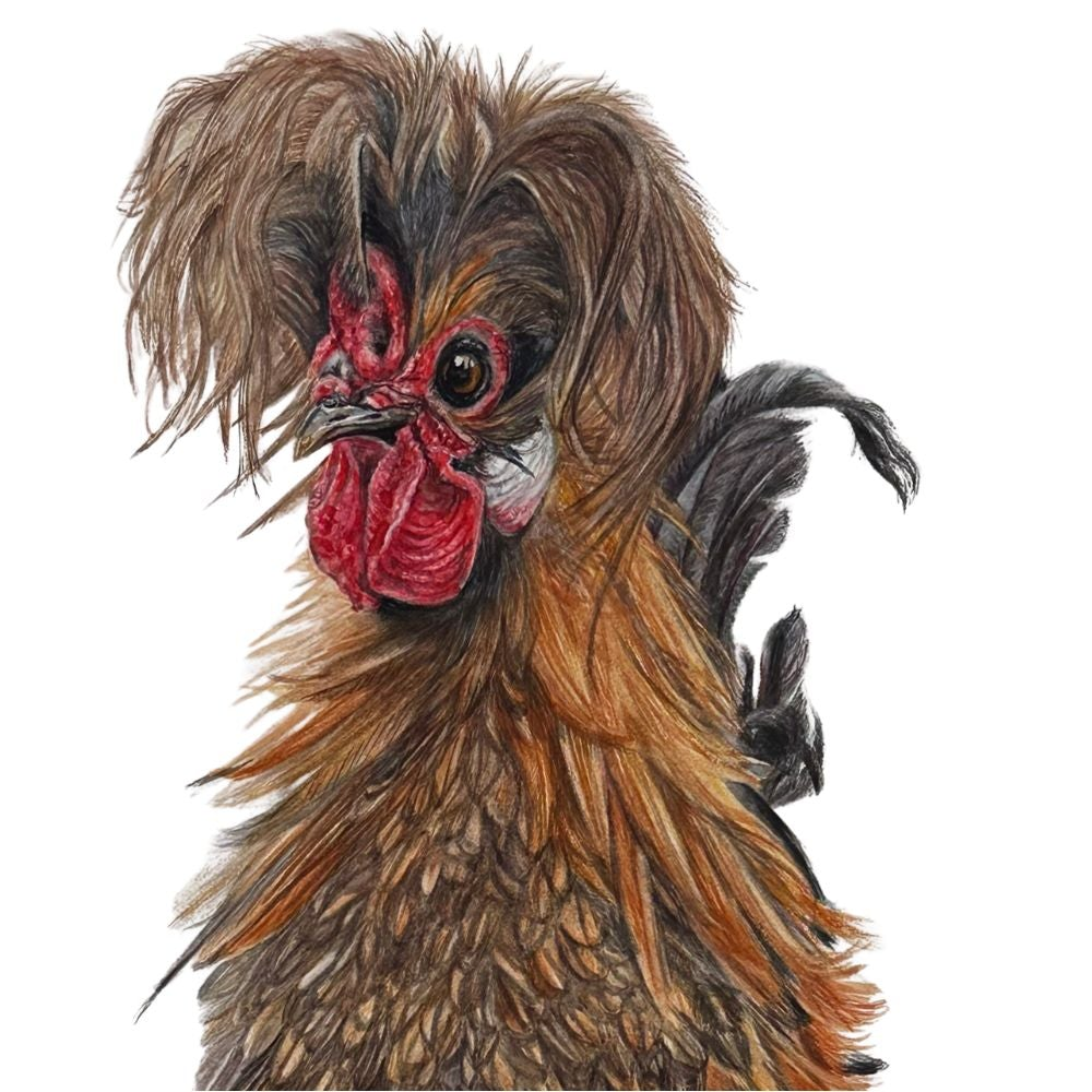 When life gives you feathers, strut (Rooster)- Art Greeting Card
