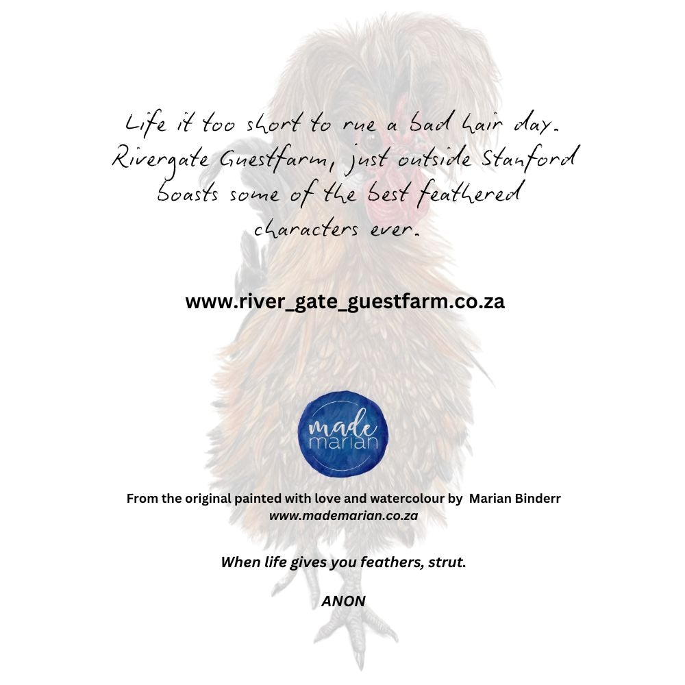 When life gives you feathers, strut (Rooster)- Art Greeting Card