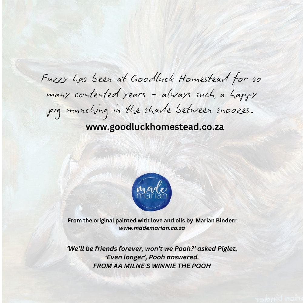 Fuzzy the Big Pig - Art Greeting Card