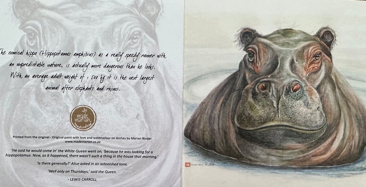 Happy Hippo - Art Greeting Card