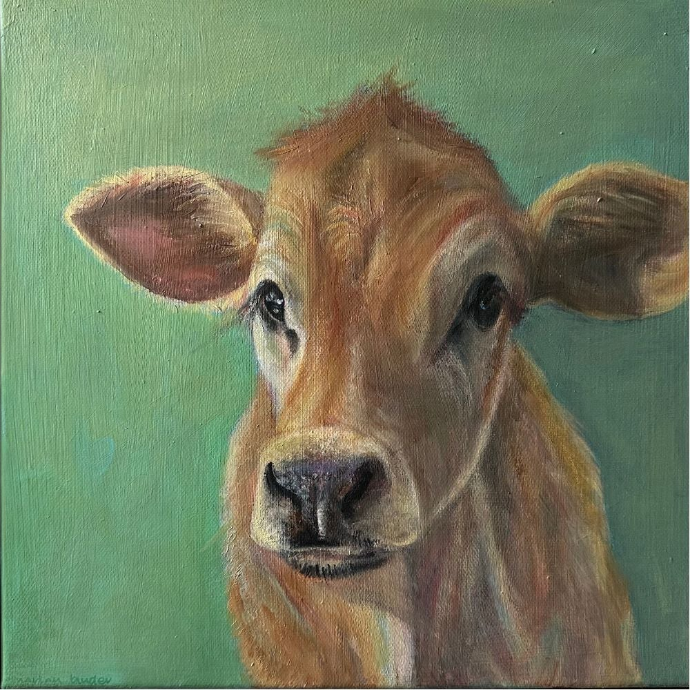 Baby Jersey Cow - Art Greeting Card