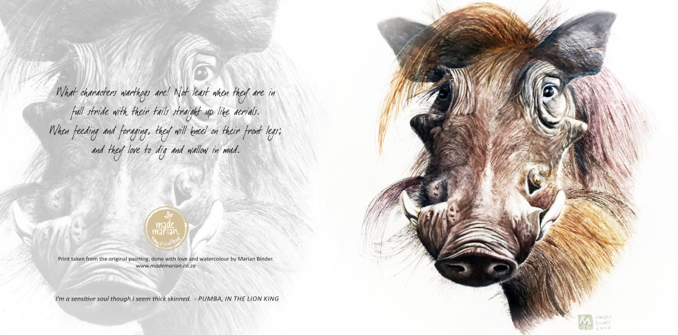 Warthog - Art Greeting Card