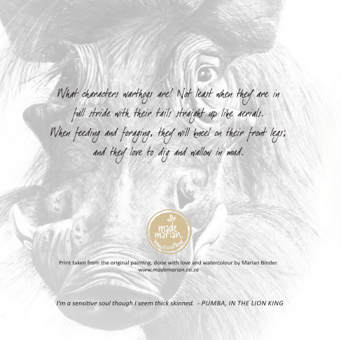 Warthog - Art Greeting Card